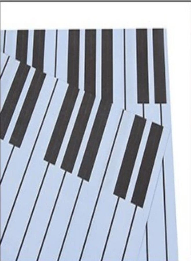 اويسيس أواسيس - 20 ورقة تغليف باقات زهور فاخرة مقاومة للماء على الطراز الكوري (58 سم × 58 سم، 60 ميكرون) | تصميم مفاتيح البيانو، ورق تغليف هدايا للزهور وورق تغليف هدايا يمكنك صنعه بنفسك لعيد الحب - أسود - Image 1